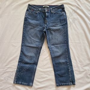 ❤️VGUC Tommy Hilfiger Medium Blue Wash y2k Slit Ankle Straight Leg Denim Jeans 8